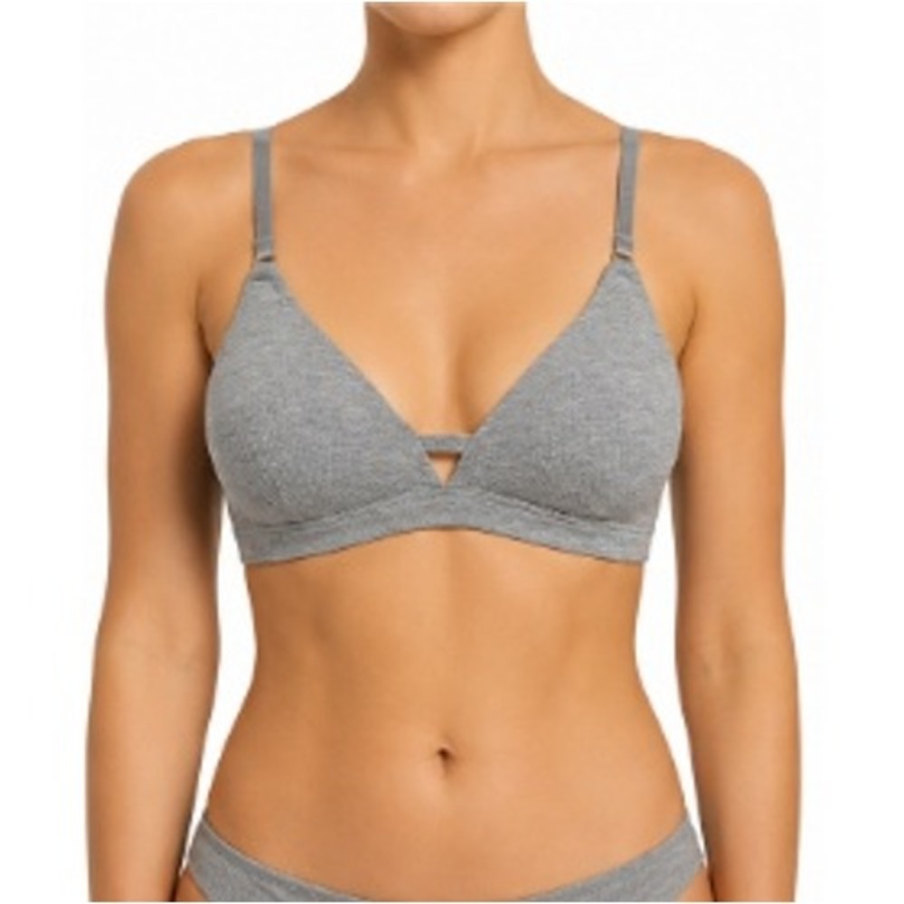 Pepper Women's Heather Gray Triangle Cups Supima Cotton Wirefree Bra Size XS NWT